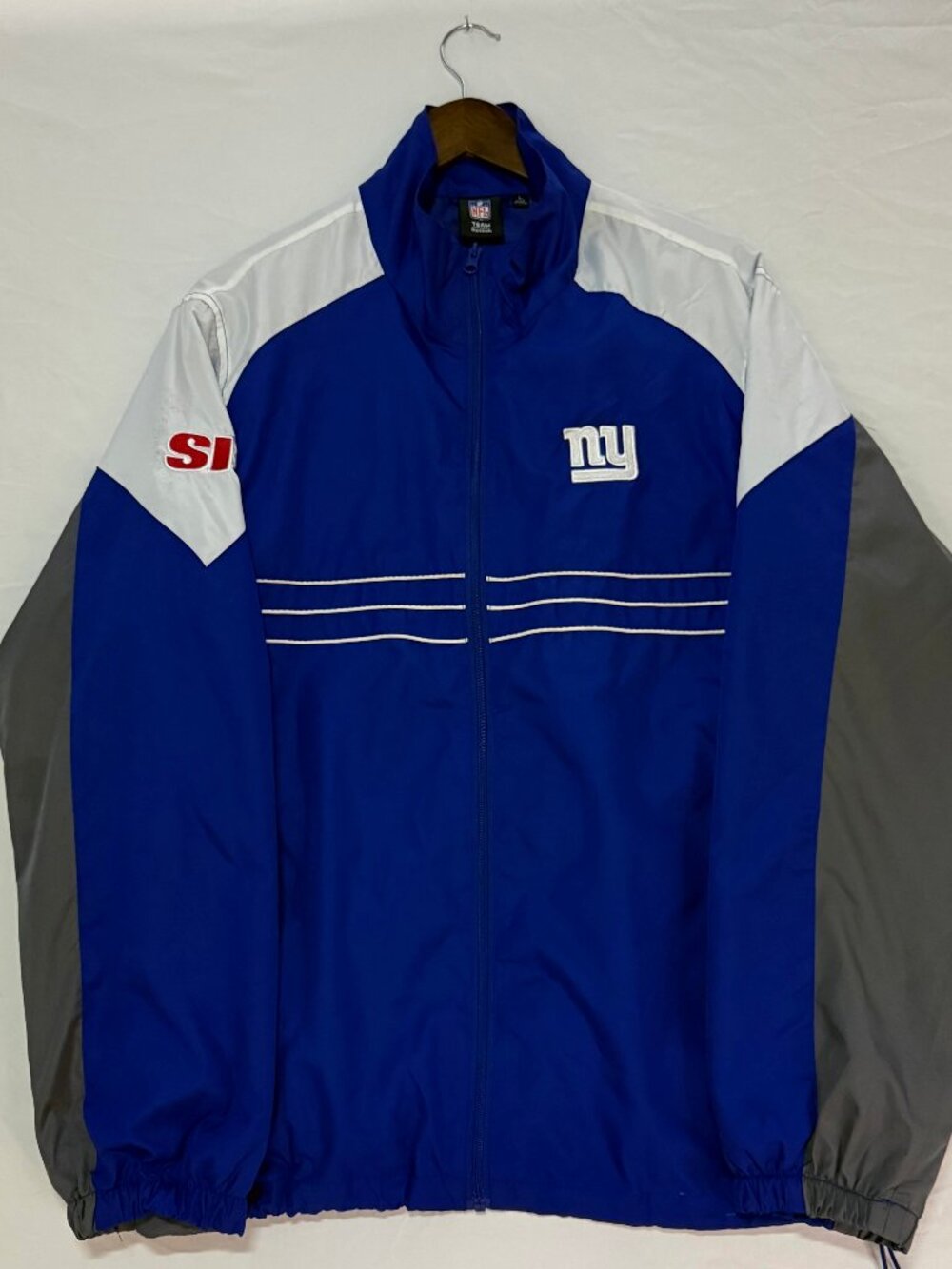NFL Reebok New York Giants Full Zip Windbreaker Track Jacket Mens L
